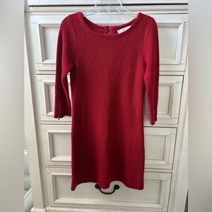 Red sweater dress